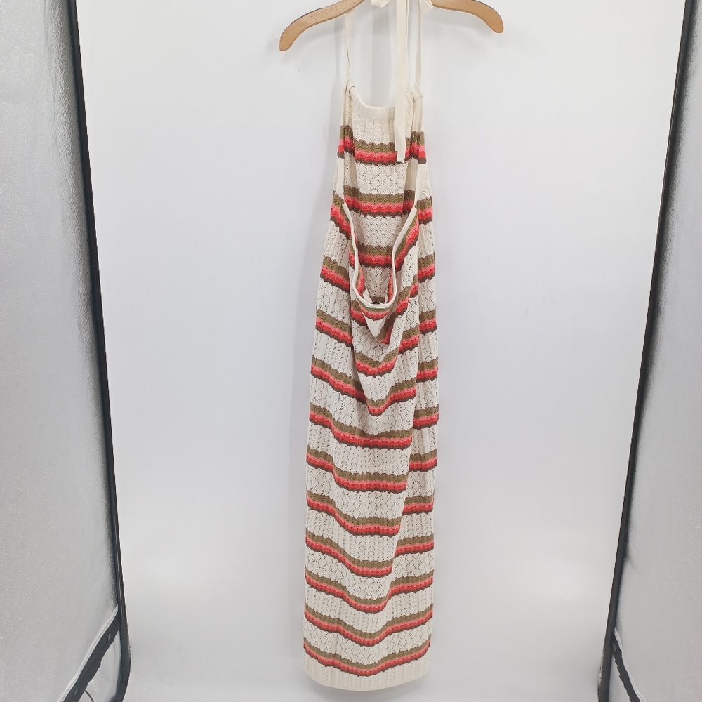 The Drop Jayla Crochet Halter Midi Dress Birch 3X Cotton Cover Up NWOT - Picture 5 of 10